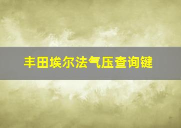 丰田埃尔法气压查询键