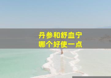 丹参和舒血宁哪个好使一点