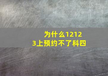 为什么12123上预约不了科四