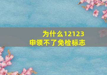 为什么12123申领不了免检标志