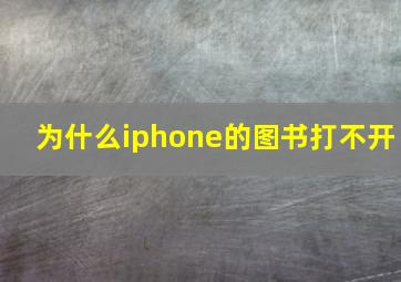 为什么iphone的图书打不开