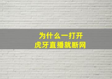 为什么一打开虎牙直播就断网