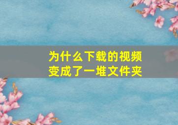 为什么下载的视频变成了一堆文件夹