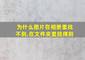 为什么图片在相册里找不到,在文件夹里找得到