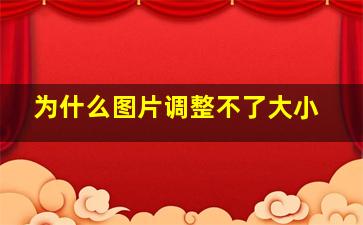 为什么图片调整不了大小