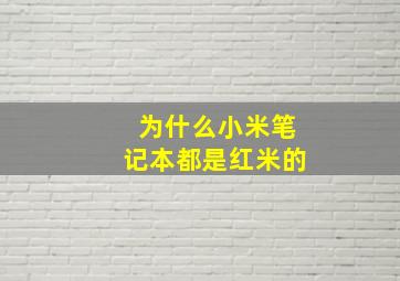 为什么小米笔记本都是红米的