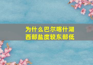 为什么巴尔喀什湖西部盐度较东部低