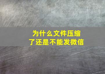 为什么文件压缩了还是不能发微信