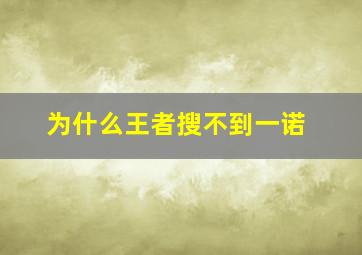 为什么王者搜不到一诺