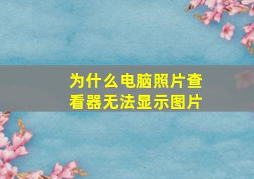 为什么电脑照片查看器无法显示图片