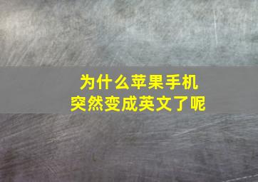 为什么苹果手机突然变成英文了呢