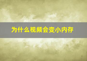 为什么视频会变小内存