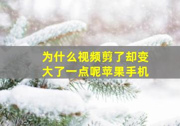 为什么视频剪了却变大了一点呢苹果手机