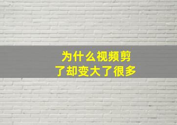 为什么视频剪了却变大了很多