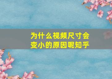 为什么视频尺寸会变小的原因呢知乎