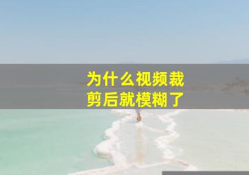 为什么视频裁剪后就模糊了