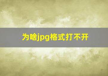 为啥jpg格式打不开