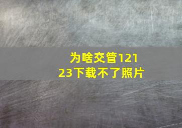 为啥交管12123下载不了照片