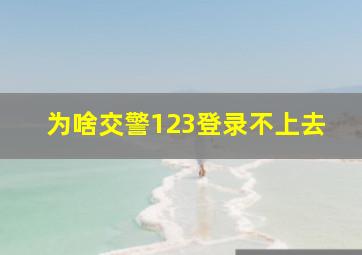 为啥交警123登录不上去