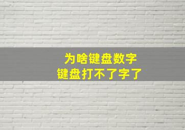 为啥键盘数字键盘打不了字了