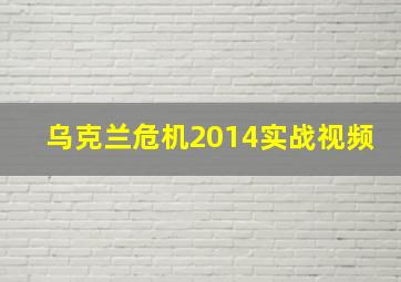 乌克兰危机2014实战视频