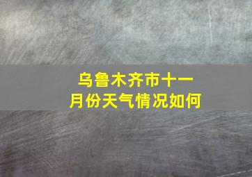 乌鲁木齐市十一月份天气情况如何