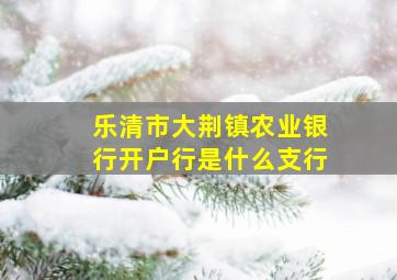 乐清市大荆镇农业银行开户行是什么支行