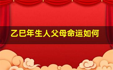 乙巳年生人父母命运如何