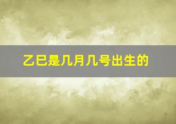 乙巳是几月几号出生的