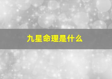 九星命理是什么