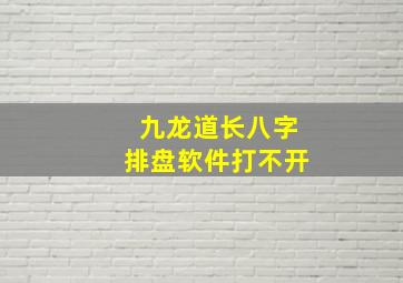 九龙道长八字排盘软件打不开