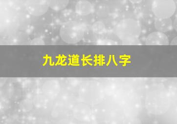 九龙道长排八字