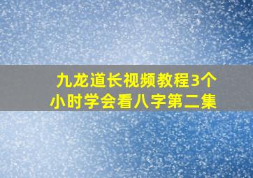 九龙道长视频教程3个小时学会看八字第二集