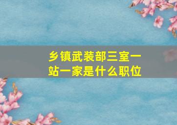 乡镇武装部三室一站一家是什么职位