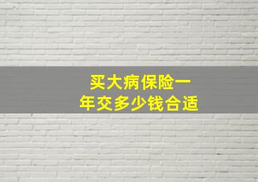 买大病保险一年交多少钱合适