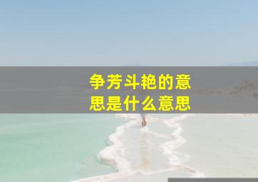 争芳斗艳的意思是什么意思