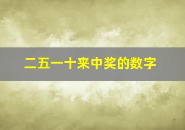 二五一十来中奖的数字