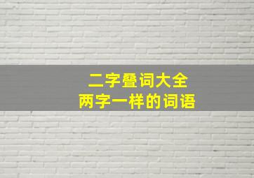 二字叠词大全两字一样的词语