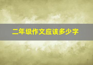 二年级作文应该多少字