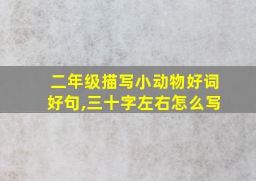 二年级描写小动物好词好句,三十字左右怎么写