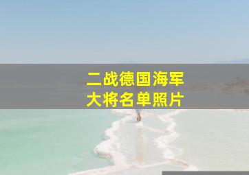 二战德国海军大将名单照片