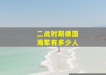 二战时期德国海军有多少人