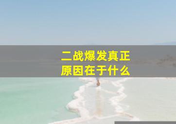 二战爆发真正原因在于什么