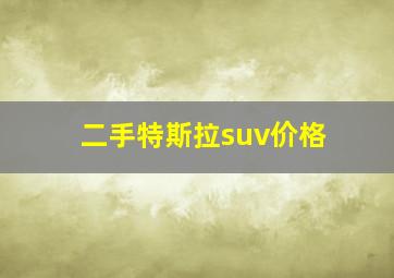 二手特斯拉suv价格