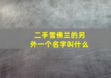 二手雪佛兰的另外一个名字叫什么