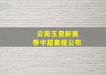 云南玉昆新赛季中超赛程公布