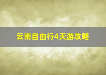 云南自由行4天游攻略