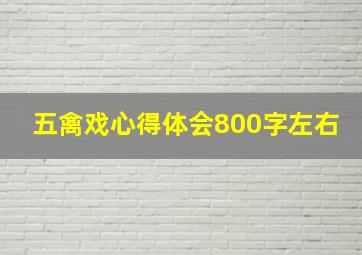 五禽戏心得体会800字左右