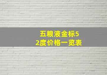 五粮液金标52度价格一览表