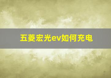 五菱宏光ev如何充电